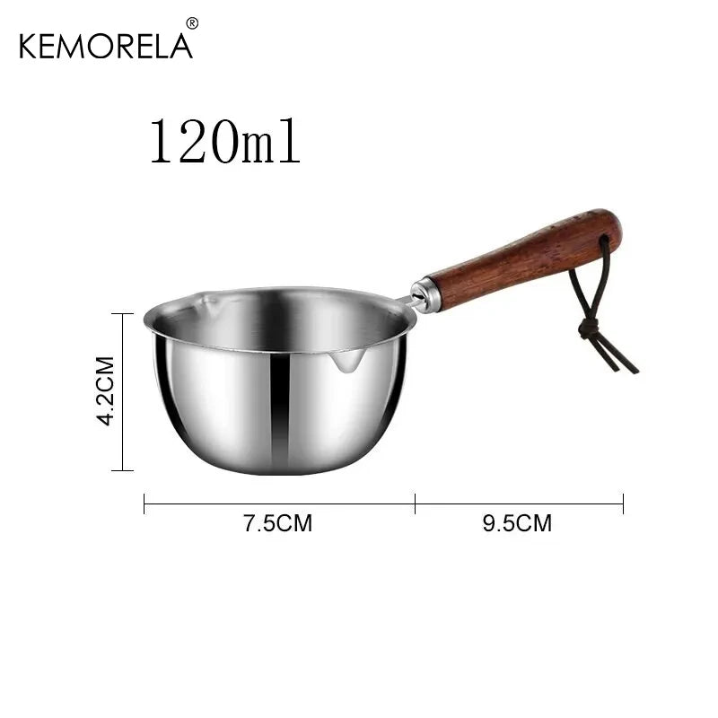 Stainless Steel Espresso Shot Cup with Wooden Handle & Scale (150/250ml)