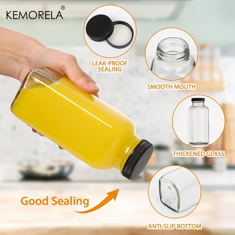 Wide-Mouth Square Glass Storage Jar with Black Screw Lid (500/1000ml)