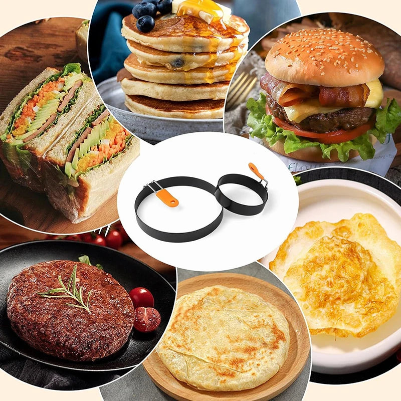 Non-Stick Fried Egg Ring Mold with Silicone Handle