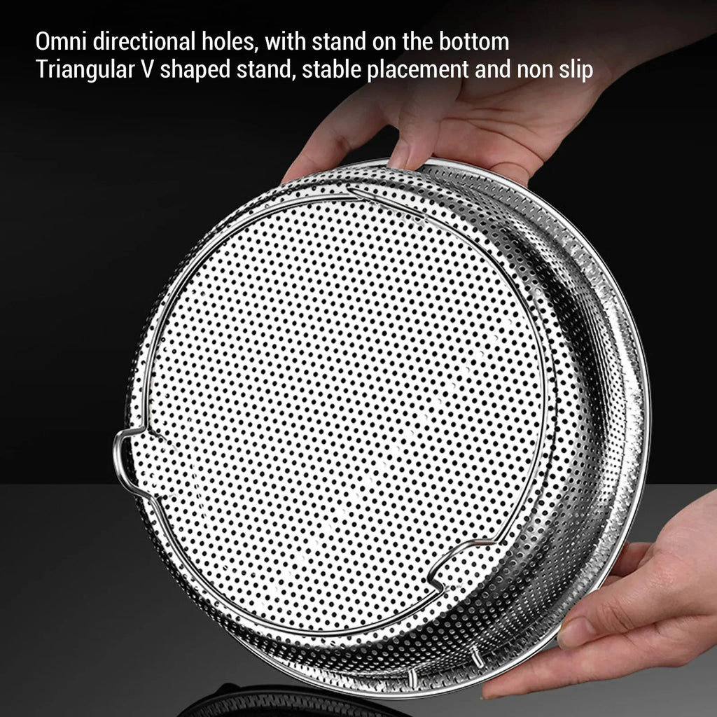 Stainless Steel Colander with Handles & Legs