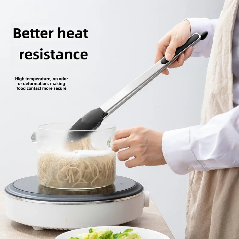 Silicone & Stainless Steel Food Tongs