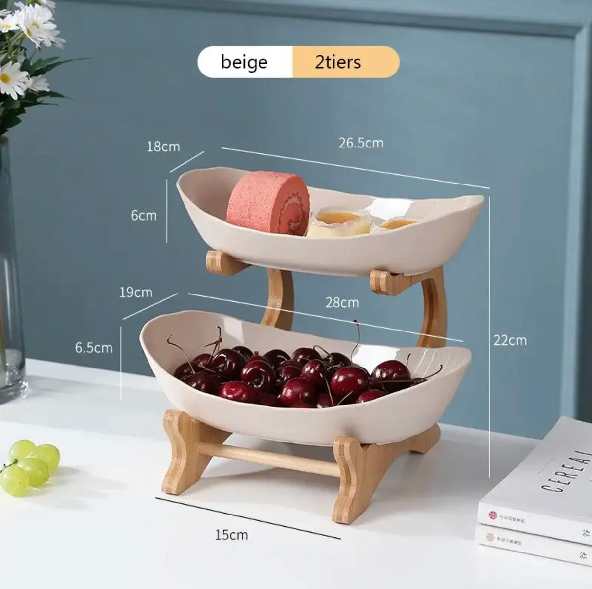 Bamboo Fruit Basket Stand